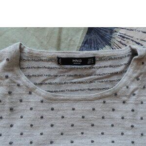 Grey sweater with black polka dots, Mango MNG, size XS